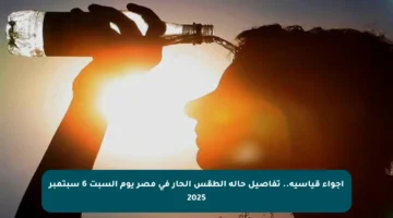 أجواء قياسية.. تفاصيل حالة الطقس الحار في مصر يوم السبت 6 سبتمبر 2025